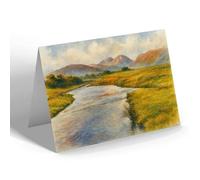 NOTELET - Salachan River Glen Coe in Distance Ardgour - Vintage Art Style