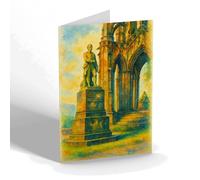 NOTELET - Scott Memorial, Livingston Statue, Edinburgh - Vintage Art Style