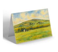 NOTELET - South Brent from the Playing Fields - Vintage Art Style