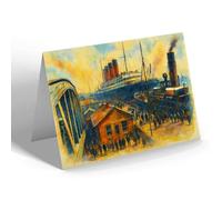 NOTELET - SS Lusitania at Landing Stage Liverpool b - Vintage Art Style