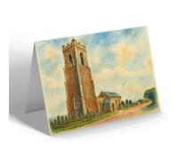 NOTELET - St Bartholomew's Church, Corton - Vintage Art Style