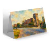NOTELET - St Bartholomew's Church, Nettlebed - Vintage Art Style