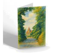 NOTELET - St Bartholomew's Church, Rogate - Vintage Art Style