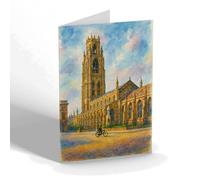 NOTELET - St Botolph's Church Boston, from the East - Vintage Art Style