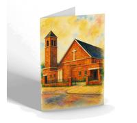NOTELET - St Christopher's Church, Hinchley Wood - Vintage Art Style