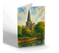 NOTELET - St Cuthbert's Church, Darlington - Vintage Art Style
