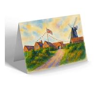 NOTELET - St Georges Craft School Windmill N Common - Vintage Art Style