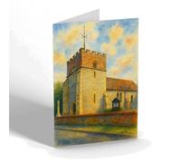 NOTELET - St Martin's Church, East Horsley (b) - Vintage Art Style