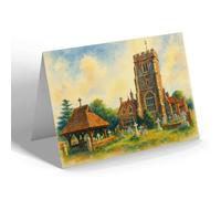NOTELET - St Mary's Church, Beddington - Vintage Art Style