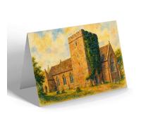 NOTELET - St Mary's Church, Builth Wells - Vintage Art Style