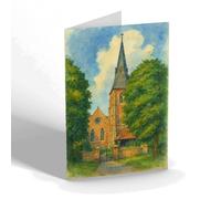 NOTELET - St Mary's Church, Caterham-on-Hill - Vintage Art Style