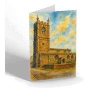 NOTELET - St Mary's Church, Cerne Abbas - Vintage Art Style