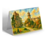 NOTELET - St Mary's Church & Leaning Tower Bridgnorth - Vintage Art Style
