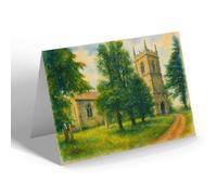 NOTELET - St Mary's Church, Manby - Vintage Art Style