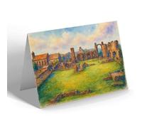 NOTELET - St Mary's Church & Priory, Holy Island - Vintage Art Style