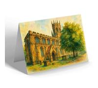 NOTELET - St Mary's Church, Stafford - Vintage Art Style