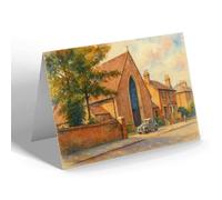 NOTELET - St Osmond's Roman Catholic Church, Barnes - Vintage Art Style