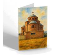 NOTELET - St Peters Catholic Church, East, Ludlow a - Vintage Art Style
