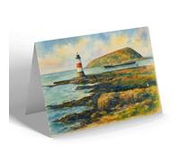 NOTELET - St Seriol passing Puffin Island, Beaumaris - Vintage Art Style
