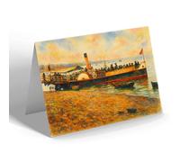 NOTELET - Steamer Calling at the Pier, Deganwy - Vintage Art Style
