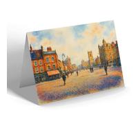 NOTELET - Stockton-On-Tees. Market Place Looking North - Vintage Art Style