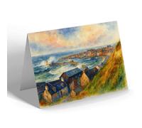 NOTELET - Stormy Seas at Macduff - Vintage Art Style