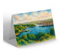 NOTELET - Stornoway & Castle from Gallows Hill - Vintage Art Style