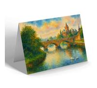 NOTELET - Stratford-on-Avon. from Clopton Bridge - Vintage Art Style