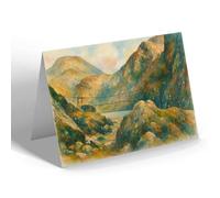 NOTELET - Suspension Bridge, Glen Nevis, Fort William - Vintage Art Style
