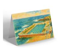 NOTELET - The Bathing Pool, Tyneside - Vintage Art Style