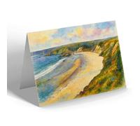 NOTELET - The Bay, Whistling Sands, Aberdaron (b) - Vintage Art Style