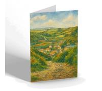 NOTELET - The Beacon from East Cliff, St Agnes - Vintage Art Style