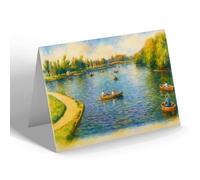 NOTELET - The Boating Lake, Cleethorpes - Vintage Art Style