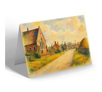 NOTELET - The Chapel & Village, Newton-on-Trent - Vintage Art Style