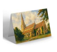 NOTELET - The Church, Bisley, Nr. Stroud - Vintage Art Style
