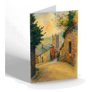 NOTELET - The Church from Barnoon Terrace St Ives (b) - Vintage Art Style