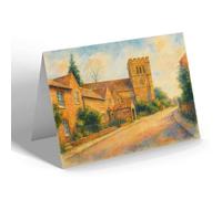 NOTELET - The Church & Post Office, Madley - Vintage Art Style
