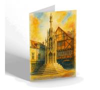 NOTELET - The City Cross, Winchester (a) - Vintage Art Style