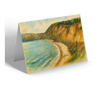 NOTELET - The Cliffs from Jacob's Ladder, Sidmouth - Vintage Art Style