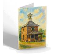 NOTELET - The Clock, Fenstanton (a) - Vintage Art Style