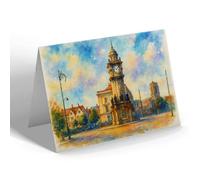 NOTELET - The Clock Tower, Exeter - Vintage Art Style