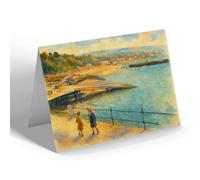 NOTELET - The Cobb Looking East, Lyme Regis - Vintage Art Style