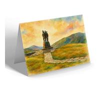 NOTELET - The Commando Memorial near Fort William - Vintage Art Style