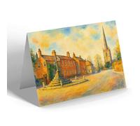 NOTELET - The Cross & Church, Repton - Vintage Art Style