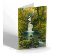 NOTELET - The Falls, Fairy Glen, Dwygyfylchi (a) - Vintage Art Style