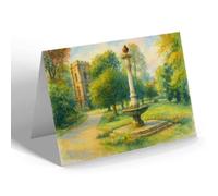 NOTELET - The Fountain Abbey Gardens Bury St Edmunds - Vintage Art Style