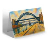 NOTELET - The Four Bridges, Newcastle-on-Tyne - Vintage Art Style