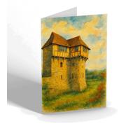 NOTELET - The Gables, Stokesay, Craven Arms - Vintage Art Style