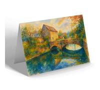 NOTELET - The Gray Friars Bridge, Canterbury, 1309 - Vintage Art Style