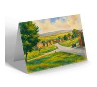 NOTELET - The Green, from the Rose & Crown, Bainbridge - Vintage Art Style